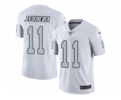 Youth Nike Oakland Raiders #11 Sebastian Janikowski Limited White Rush NFL Jersey