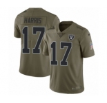 Youth Nike Oakland Raiders #17 Dwayne Harris Limited Olive 2017 Salute to Service NFL Jersey