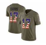 Youth Nike Oakland Raiders #17 Dwayne Harris Limited Olive USA Flag 2017 Salute to Service NFL Jersey