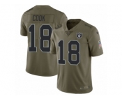 Youth Nike Oakland Raiders #18 Connor Cook Limited Olive 2017 Salute to Service NFL Jersey
