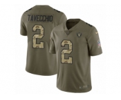 Youth Nike Oakland Raiders #2 Giorgio Tavecchio Limited Olive Camo 2017 Salute to Service NFL Jersey