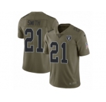 Youth Nike Oakland Raiders #21 Sean Smith Limited Olive 2017 Salute to Service NFL Jersey