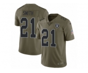 Youth Nike Oakland Raiders #21 Sean Smith Limited Olive 2017 Salute to Service NFL Jersey