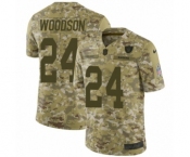Youth Nike Oakland Raiders #24 Charles Woodson Limited Camo 2018 Salute to Service NFL Jersey