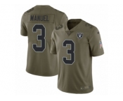 Youth Nike Oakland Raiders #3 E. J. Manuel Limited Olive 2017 Salute to Service NFL Jersey