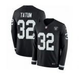 Youth Nike Oakland Raiders #32 Jack Tatum Limited Black Therma Long Sleeve NFL Jersey