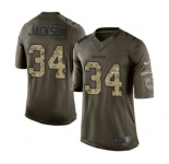 Youth Nike Oakland Raiders #34 Bo Jackson Green Salute to Service NFL Jersey
