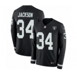 Youth Nike Oakland Raiders #34 Bo Jackson Limited Black Therma Long Sleeve NFL Jersey