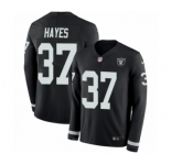 Youth Nike Oakland Raiders #37 Lester Hayes Limited Black Therma Long Sleeve NFL Jersey