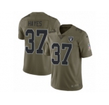 Youth Nike Oakland Raiders #37 Lester Hayes Limited Olive 2017 Salute to Service NFL Jersey