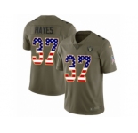 Youth Nike Oakland Raiders #37 Lester Hayes Limited Olive USA Flag 2017 Salute to Service NFL Jersey