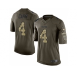 Youth Nike Oakland Raiders #4 Derek Carr Green Salute to Service Jerseys