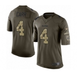 Youth Nike Oakland Raiders #4 Derek Carr Limited Green Salute to Service NFL Jersey