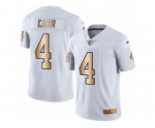 Youth Nike Oakland Raiders #4 Derek Carr Limited White Gold Rush NFL Jersey