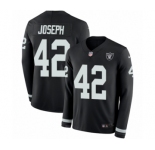 Youth Nike Oakland Raiders #42 Karl Joseph Limited Black Therma Long Sleeve NFL Jersey