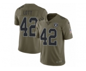 Youth Nike Oakland Raiders #42 Karl Joseph Limited Olive 2017 Salute to Service NFL Jersey