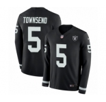 Youth Nike Oakland Raiders #5 Johnny Townsend Limited Black Therma Long Sleeve NFL Jersey