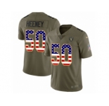 Youth Nike Oakland Raiders #50 Ben Heeney Limited Olive USA Flag 2017 Salute to Service NFL Jersey