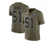 Youth Nike Oakland Raiders #51 Bruce Irvin Limited Olive 2017 Salute to Service NFL Jersey