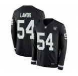 Youth Nike Oakland Raiders #54 Emmanuel Lamur Limited Black Therma Long Sleeve NFL Jersey