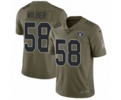 Youth Nike Oakland Raiders #58 Kyle Wilber Limited Olive 2017 Salute to Service NFL Jersey