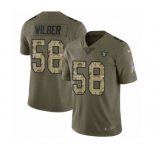 Youth Nike Oakland Raiders #58 Kyle Wilber Limited Olive Camo 2017 Salute to Service NFL Jersey