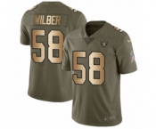 Youth Nike Oakland Raiders #58 Kyle Wilber Limited Olive Gold 2017 Salute to Service NFL Jersey