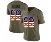Youth Nike Oakland Raiders #58 Kyle Wilber Limited Olive USA Flag 2017 Salute to Service NFL Jersey