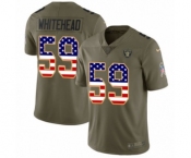 Youth Nike Oakland Raiders #59 Tahir Whitehead Limited Olive USA Flag 2017 Salute to Service NFL Jersey