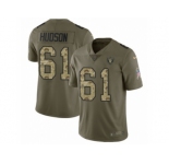 Youth Nike Oakland Raiders #61 Rodney Hudson Limited Olive Camo 2017 Salute to Service NFL Jersey