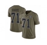 Youth Nike Oakland Raiders #71 David Sharpe Limited Olive 2017 Salute to Service NFL Jersey
