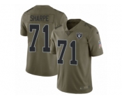 Youth Nike Oakland Raiders #71 David Sharpe Limited Olive 2017 Salute to Service NFL Jersey