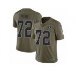 Youth Nike Oakland Raiders #72 Donald Penn Limited Olive 2017 Salute to Service NFL Jersey