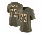 Youth Nike Oakland Raiders #73 Marshall Newhouse Limited Olive Gold 2017 Salute to Service NFL Jersey