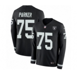 Youth Nike Oakland Raiders #75 Brandon Parker Limited Black Therma Long Sleeve NFL Jersey