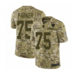 Youth Nike Oakland Raiders #75 Brandon Parker Limited Camo 2018 Salute to Service NFL Jersey