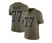 Youth Nike Oakland Raiders #77 Kolton Miller Olive Stitched NFL Limited 2017 Salute to Service Jersey