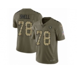 Youth Nike Oakland Raiders #78 Art Shell Limited Olive Camo 2017 Salute to Service NFL Jersey