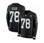 Youth Nike Oakland Raiders #78 Justin Ellis Limited Black Therma Long Sleeve NFL Jersey
