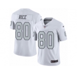 Youth Nike Oakland Raiders #80 Jerry Rice Limited White Rush NFL Jersey