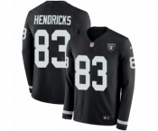 Youth Nike Oakland Raiders #83 Ted Hendricks Limited Black Therma Long Sleeve NFL Jersey
