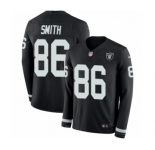 Youth Nike Oakland Raiders #86 Lee Smith Limited Black Therma Long Sleeve NFL Jersey