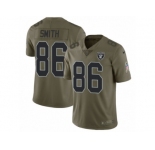 Youth Nike Oakland Raiders #86 Lee Smith Limited Olive 2017 Salute to Service NFL Jersey