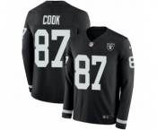 Youth Nike Oakland Raiders #87 Jared Cook Limited Black Therma Long Sleeve NFL Jersey