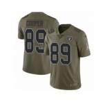 Youth Nike Oakland Raiders #89 Amari Cooper Limited Olive 2017 Salute to Service NFL Jersey