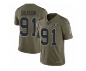 Youth Nike Oakland Raiders #91 Shilique Calhoun Limited Olive 2017 Salute to Service NFL Jersey