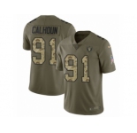 Youth Nike Oakland Raiders #91 Shilique Calhoun Limited Olive Camo 2017 Salute to Service NFL Jersey