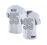 Youth Nike Oakland Raiders #95 Jihad Ward Limited White Rush NFL Jersey