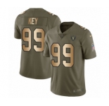 Youth Nike Oakland Raiders #99 Arden Key Limited Olive Gold 2017 Salute to Service NFL Jersey