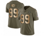 Youth Nike Oakland Raiders #99 Arden Key Limited Olive Gold 2017 Salute to Service NFL Jersey